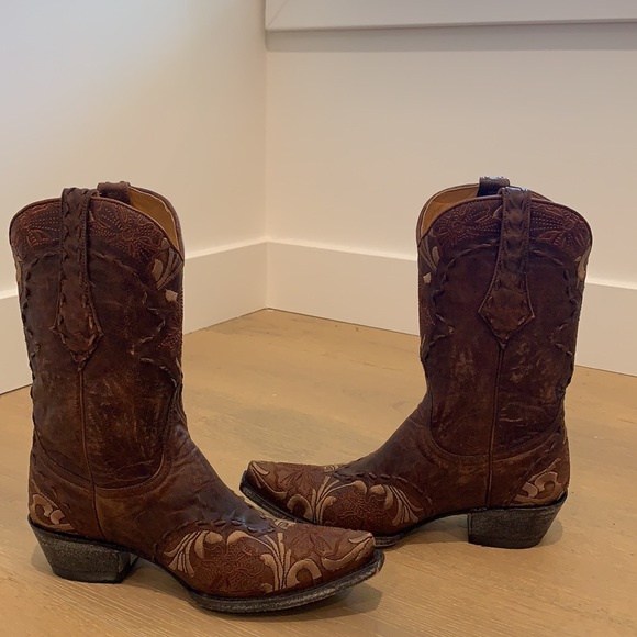 Distressed Antique Brown Leather Boots - Picture 7 of 8